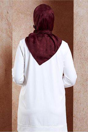 روسری زرشکی پلی استر Alvina - کد 857589687