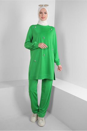 ست گرمکن حجاب سبز زنانه رگولار Alvina - کد 859501606