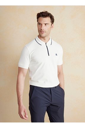 تیشرت سفید مردانه یقه پولو BROOKS BROTHERS - کد 926544823