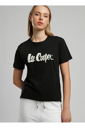 تیشرت مشکی زنانه یقه دوچرخه Lee Cooper - کد 926545034