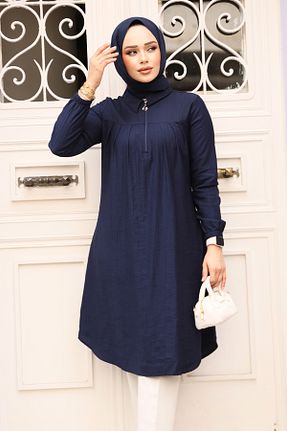 تونیک حجاب سرمه ای پنبه ای Neva Style - کد 926555593