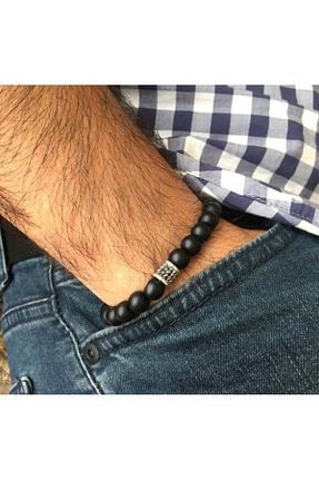 دستبند جواهر مشکی زنانه شیشه Doğaltaş - کد 926439206