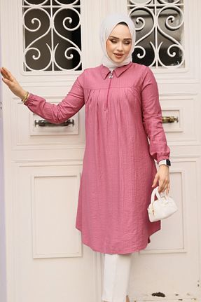 تونیک حجاب صورتی پنبه ای Neva Style - کد 926555635