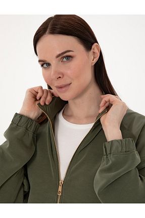 رویه خاکی زنانه یقه ایستاده Pierre Cardin - کد 926663373