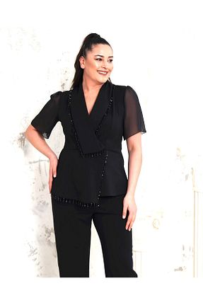 لباس مجلسی سایز بزرگ مشکی زنانه دو سینه Şirin Butik - کد 926371197