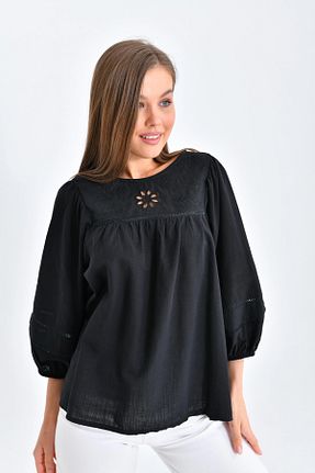 بلوز مشکی زنانه ساده Park Karon - کد 734115227