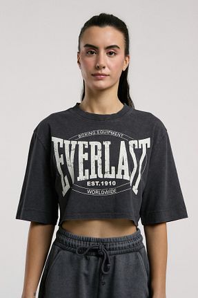 تیشرت اسپرت طوسی زنانه %100 پنبه Everlast - کد 926566863