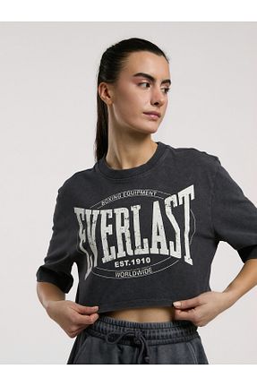 تیشرت اسپرت طوسی زنانه %100 پنبه Everlast - کد 926566863
