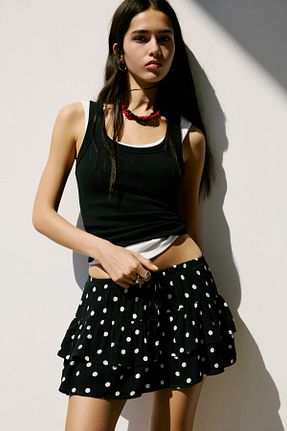 دامن مشکی زنانه ویسکون Pull & Bear - کد 926586453