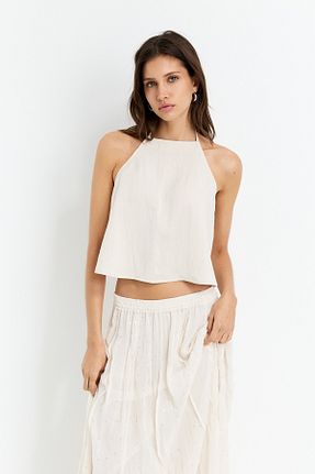 بلوز نباتی زنانه ساده Pull & Bear - کد 925927442