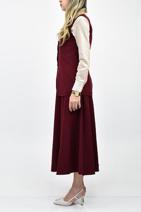 ست بالاتنه و پائین تنه زرشکی زنانه رگولار birizmoda - کد 926614814