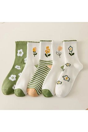 جوراب اسپرت خاکی زنانه پنبه ای Çorap Kurdu - کد 926637439