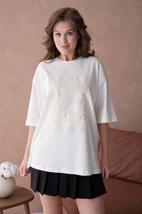 تیشرت نباتی زنانه اورسایز Park Karon - کد 926623925