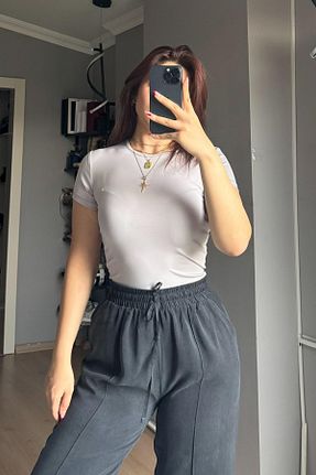 بادی حجاب طوسی زنانه پنبه ای Qenz - کد 926629483