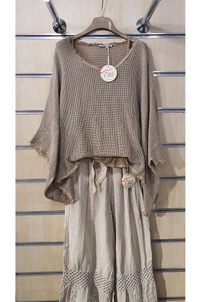 بلوز بژ زنانه ساده Park Moda - کد 926623455