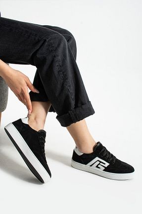 کفش اسنیکر مشکی زنانه بند دار alkushoes - کد 926635150