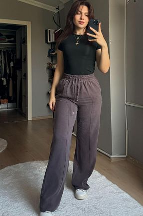 شلوار حجاب قهوه ای زنانه بافتنی Qenz - کد 929879211