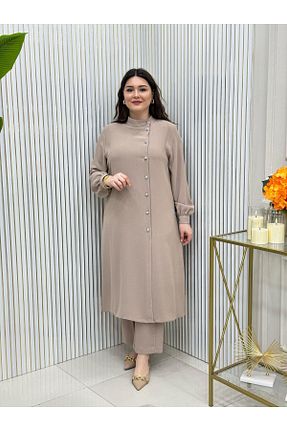 ست بالاتنه و پائین تنه حجاب بژ زنانه رگولار GK - کد 926658905