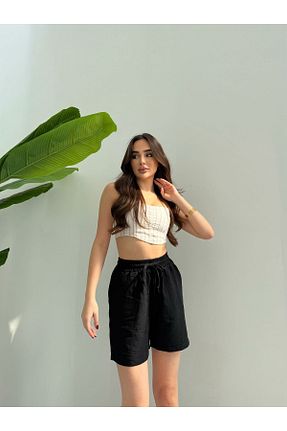 شلوارک و برمودا مشکی زنانه فاق بلند Ozy Fashion - کد 926690299