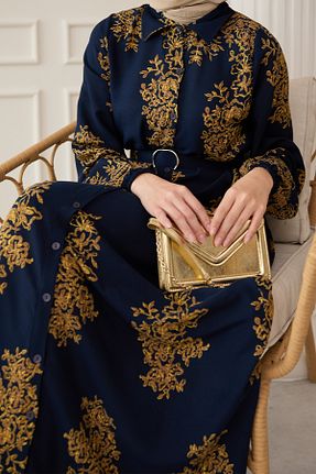 لباس حجاب سرمه ای رگولار InStyle - کد 926678946