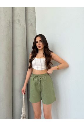 شلوارک و برمودا سبز زنانه فاق بلند Ozy Fashion - کد 926701830