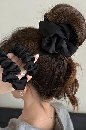 گیره سر مشکی زنانه ساتن CAŞ DEKORASYON - کد 926713641