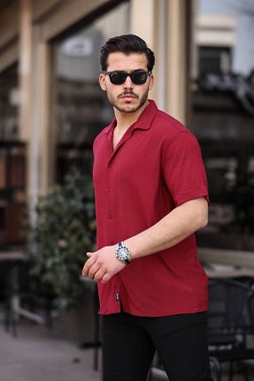 پیراهن زرشکی مردانه Relaxed Gameyal - کد 901571093