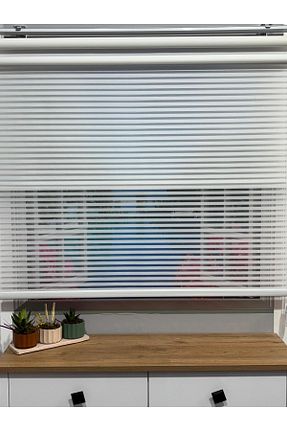 پرده کشوئی سفید کلاسیک Stor winella - کد 926697654