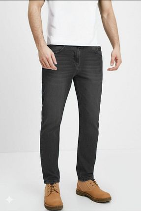 شلوار جین طوسی مردانه پاچه کوتاه CEDY DENIM - کد 234457500