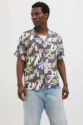 پیراهن طوسی مردانه Relaxed Jack & Jones - کد 920156010