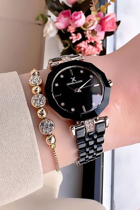 ساعت مچی مشکی زنانه 36-40 میلی متر Daniel Klein - کد 357892874