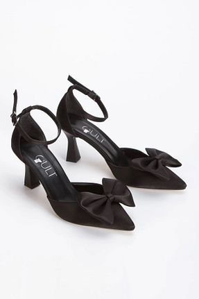 کفش پاشنه بلند کلاسیک مشکی زنانه ساتن SOFT FASHION - کد 926730764