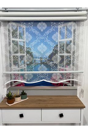 پرده کشوئی سفید کلاسیک Stor winella - کد 926728531