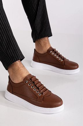 کفش اسنیکر قهوه ای مردانه چرم مصنوعی MY GROSS SHOES - کد 926728941
