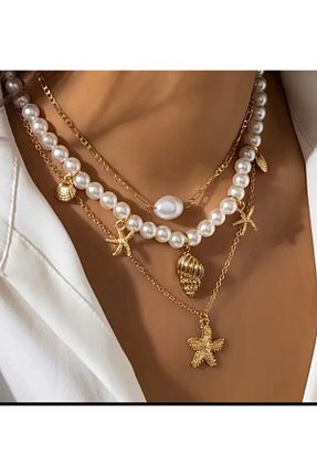 گردنبند جواهر زرد زنانه روکش طلا elyius - کد 926756645