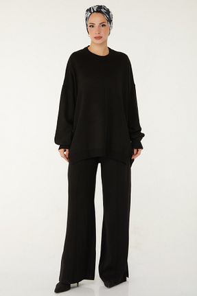 ست بالاتنه و پائین تنه مشکی زنانه بافتنی TOFİSA - کد 926751984