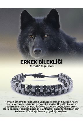 دستبند جواهر طوسی مردانه سنگ طبیعی OSMANLI DOĞAL TAŞ - کد 830896644
