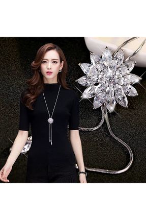 گردنبند جواهر سفید زنانه سنگ byozanyılmaz - کد 926752282