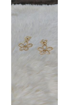 گوشواره جواهر متالیک مروارید Anziano bijuteri - کد 922689418