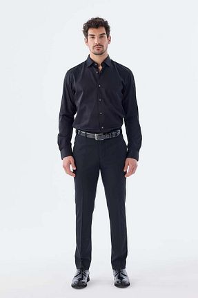 شلوار پارچه ای مشکی مردانه فاق نرمال Jakamen - کد 926760590