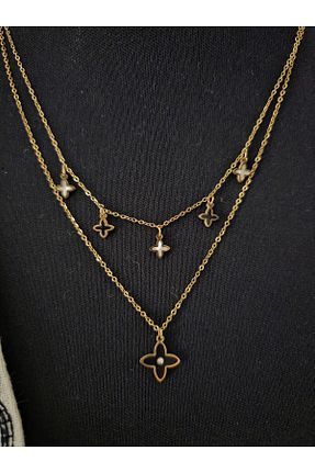 گردنبند استیل ( فولاد ) زرد زنانه استیل (فولاد) shop - کد 926758503