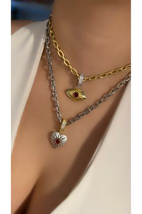 گردنبند نقره طلائی زنانه 925 عیار Luna Argento - کد 926804314