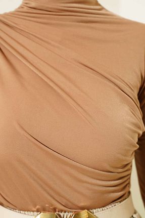 بادی قهوه ای زنانه یقه ماهیگیر ELFİDA - کد 926823254
