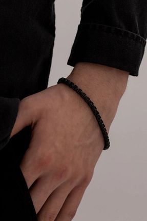 دستبند استیل (فولاد) مشکی مردانه استیل ضد زنگ vogutima - کد 926817401