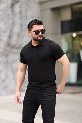پولوشرت مشکی مردانه پنبه - الاستین ENERJİN - کد 926825382