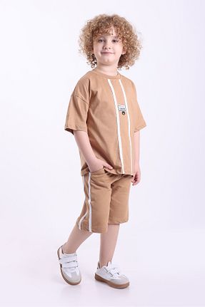 ست بالاتنه و پائین تنه قهوه ای بچه گانه بافت Mixima - کد 926879126