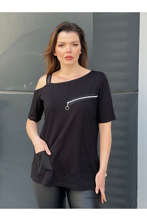 بلوز سایز بزرگ مشکی زنانه مام فیت citycenterfashion - کد 926850432
