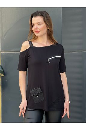 بلوز سایز بزرگ مشکی زنانه مام فیت citycenterfashion - کد 926850432