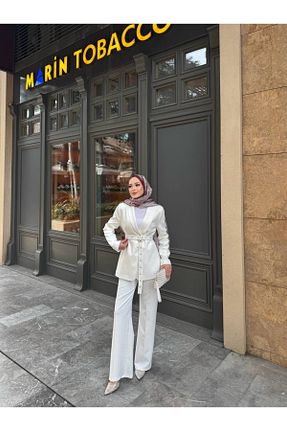 ست بالاتنه و پائین تنه سفید زنانه بافتنی Castivo Fashion - کد 926860381