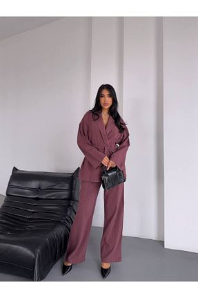 ست بالاتنه و پائین تنه زرشکی زنانه پنبه ای ILLE - کد 926869446